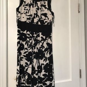 Annie Klein black and white floral abstract dress